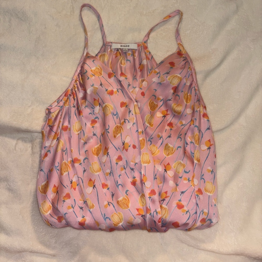 Pink Floral Women Top Bodysuit
